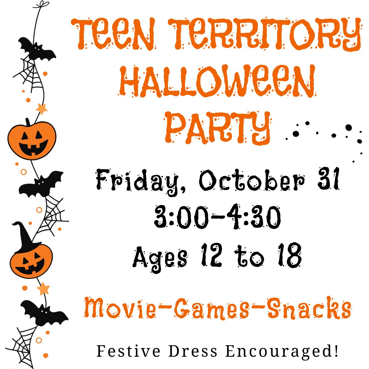 Teen Territory Halloween Party
