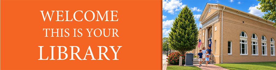 Welcome. This is your library. Mathews Memorial Library front of building.
